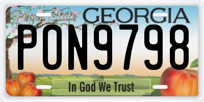 GA license plate PON9798
