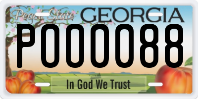 GA license plate POO0088