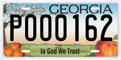GA license plate POO0162