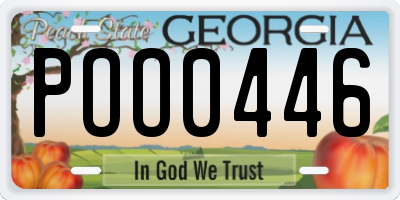 GA license plate POO0446