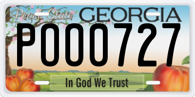 GA license plate POO0727