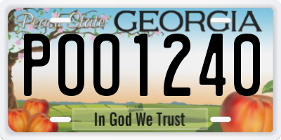 GA license plate POO1240