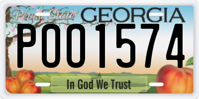 GA license plate POO1574