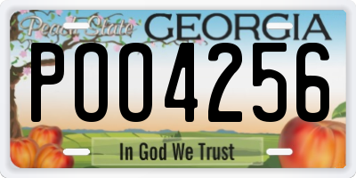 GA license plate POO4256