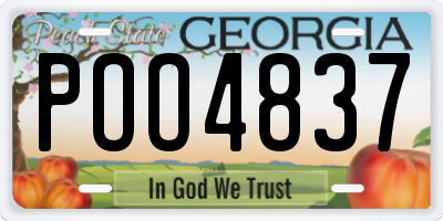 GA license plate POO4837