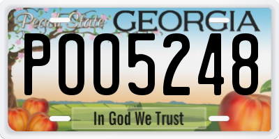GA license plate POO5248