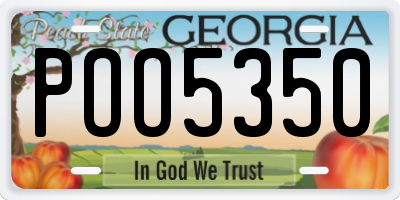 GA license plate POO5350