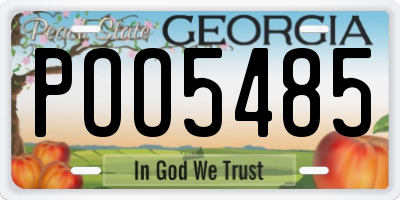 GA license plate POO5485