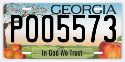 GA license plate POO5573