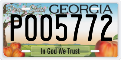 GA license plate POO5772