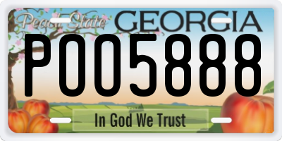GA license plate POO5888