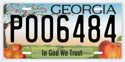 GA license plate POO6484