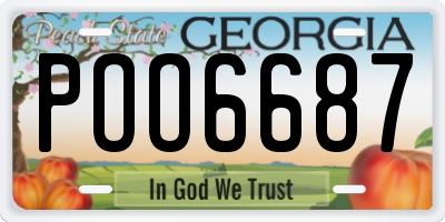 GA license plate POO6687
