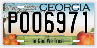 GA license plate POO6971