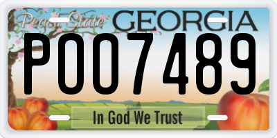 GA license plate POO7489