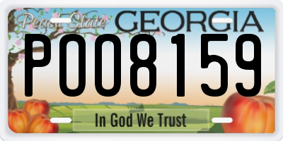 GA license plate POO8159