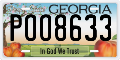 GA license plate POO8633