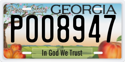 GA license plate POO8947