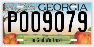 GA license plate POO9079