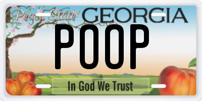 GA license plate POOP