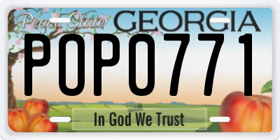 GA license plate POP0771