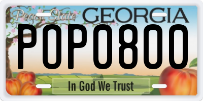 GA license plate POP0800