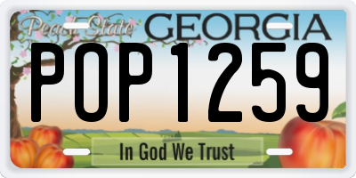 GA license plate POP1259