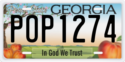 GA license plate POP1274