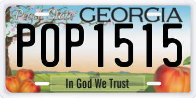 GA license plate POP1515