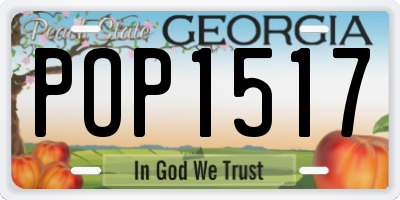 GA license plate POP1517