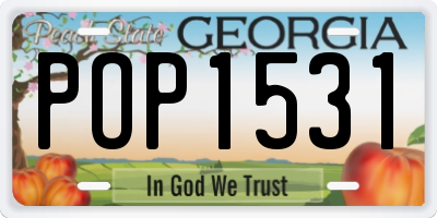 GA license plate POP1531
