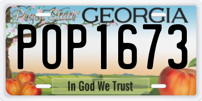 GA license plate POP1673