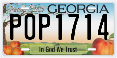 GA license plate POP1714