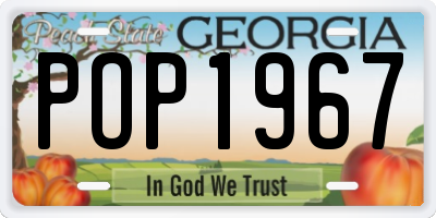 GA license plate POP1967