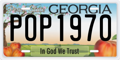 GA license plate POP1970