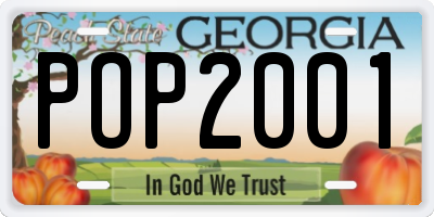 GA license plate POP2001