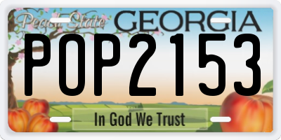 GA license plate POP2153
