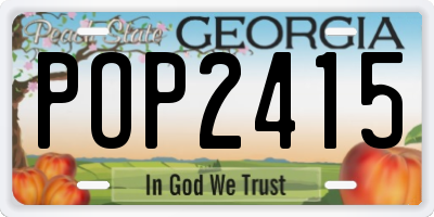 GA license plate POP2415