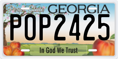 GA license plate POP2425