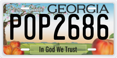 GA license plate POP2686