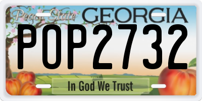 GA license plate POP2732