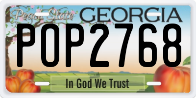 GA license plate POP2768
