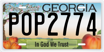 GA license plate POP2774