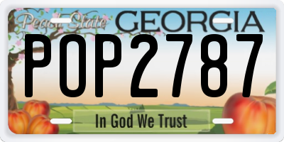 GA license plate POP2787