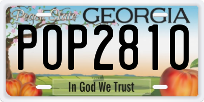 GA license plate POP2810