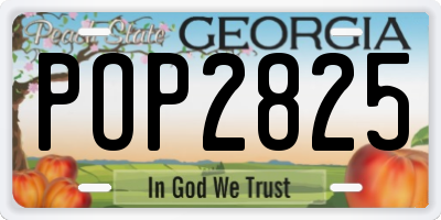 GA license plate POP2825