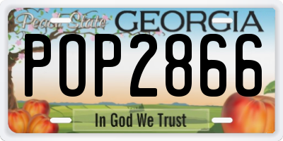 GA license plate POP2866