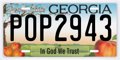 GA license plate POP2943