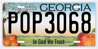 GA license plate POP3068