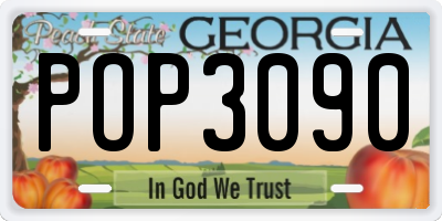 GA license plate POP3090